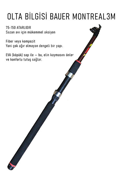 ALASTOR Montreal 3'Lü Sazan Olta Seti Hazır Tam Takım Olta seti 3