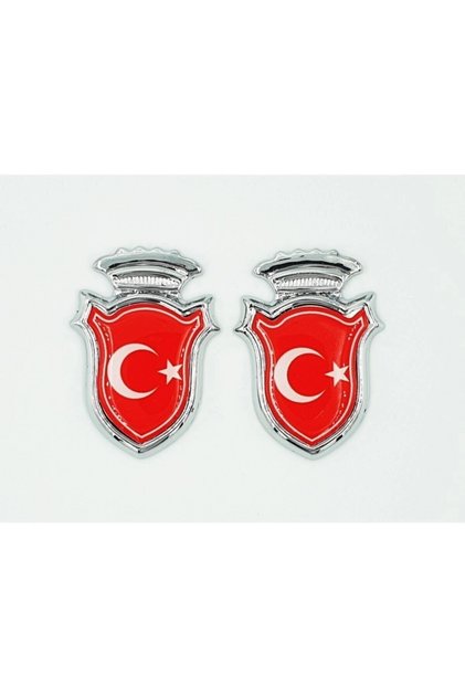 Turkish Flag Coat of Arms - Flag Plastic Coat of Arms - Ghia Moon Star Coat of Arms Special for Stickers (2 Pcs)