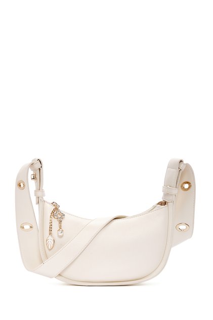 Women's Cream Charmlı Shoulder Bag 26Pbd280318