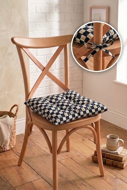 1 ADET Dijital Baskılı Bağcıklı Pofidik Sandalye ve Piknik Minderi Çok Amaçlı 40x40cm