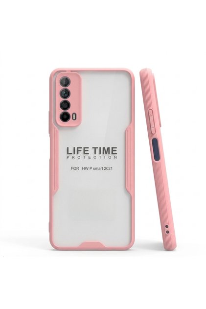 Huawei P Smart 2021 Case Frosted Transparent Parfait Cover with Camera Protection on the Back