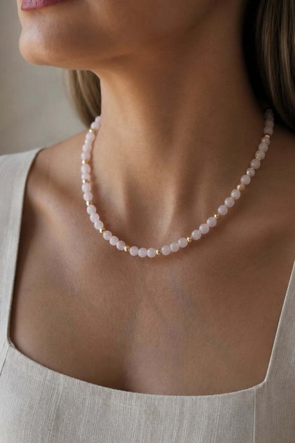 Pink Quartz Natural Stone Necklace |   Love and Love Energy |   Pure Collection |