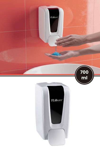 F248 Manuel Gagalı Sıvı Sabun Dispenseri, 900 ml Banyo Mutfak Duvara Monte Sabunluk Beyaz