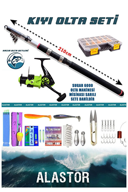 ALASTOR Hazır Tam Takım Kıyı Olta Seti 210cm 75-150gr Hobi Kıyı