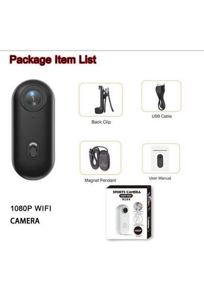 NONE Card 1080P-Black 4K 1080P Mini Body Camera Helmet Handlebar Motorcycle Road Sport Cam Battery B