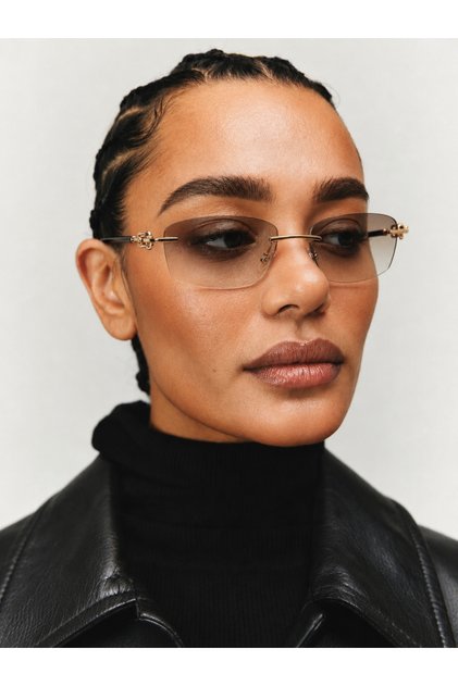 Lily Women's Rectangular Sunglasses, Uv Protection, Retro Vintage Design, Stylish Premium Glasses with Gold Detail