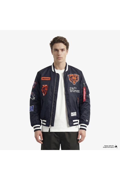 Alpha Industries x Chicago Bears MA-1 Bomber Erkek Lacivert Mont