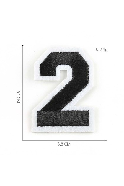 Black-2 Black,White,Red,Blue 0~9 Number Letter Applique Patch Thermocollant,Digit Fabric embroidery