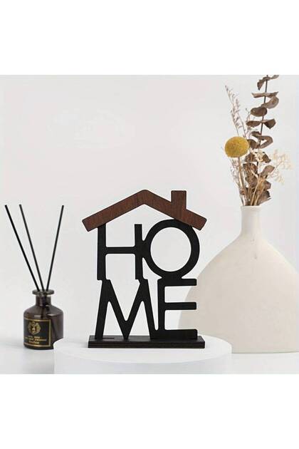 1pc Creative Wooden Home Ornament for Living Room Coffee Table, Closet, Desktop, Small House-Shaped