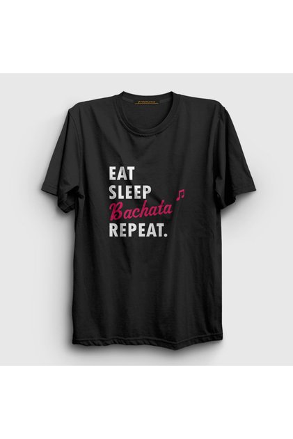Unisex Black Eat Sleep Bachata Repeat Gift Dance Dancer T-Shirt 464133Tt