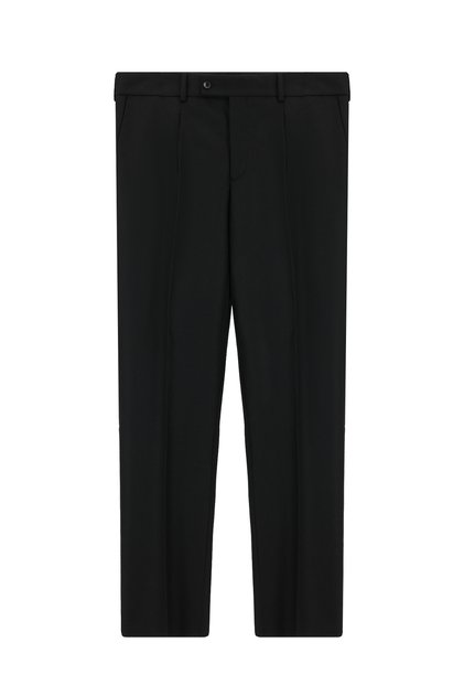 4 Drop Relaxed Fit Comfortable Cut Wool Pleated Flannel Classic Fabric Trousers