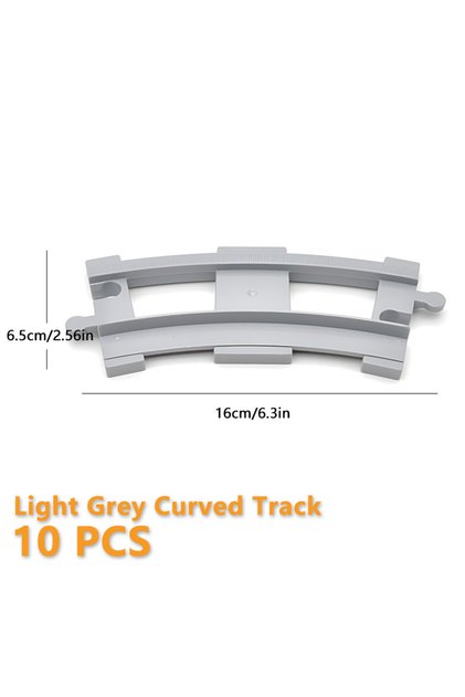 10PCS Curved Track L Train Track Series Compatible With DUPLO 10874 10872 10882 Large Brick Accessor