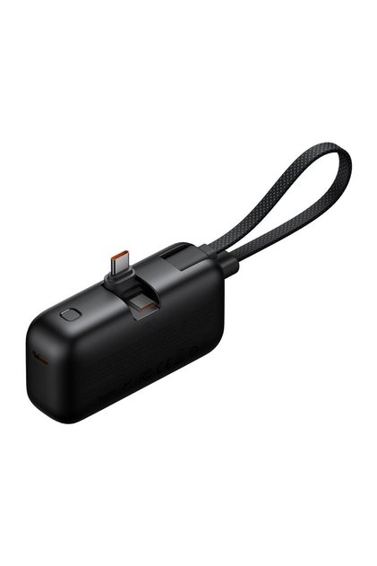 Power Bank Seria FreeKit (MC-7760) - cu cablu și conector USB-C încorporate, 5000mAh, 22.5W - Negru