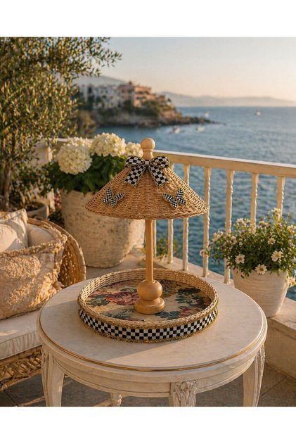 45 Cm Rattan Bali Şemaiyesi Ve Sunum Tepsisi Mackenzie Model