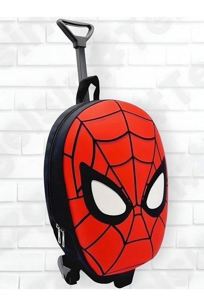 Spiderman Printed Roller Suitcase Kindergarten Nursery 2-6 Years Eva Fabric Wheeled Suitcase Backpack School Bag