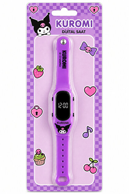 Karakoram smart skin Mサイズ153-162cm kuromi Kız Çocuk Dijital Kol Saati Mor Silikon Kawaii Tasarım Led