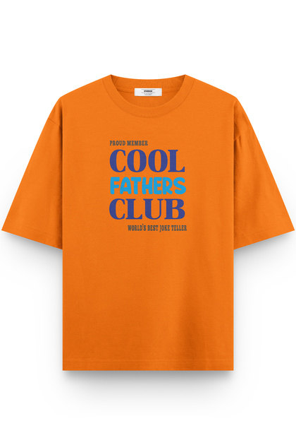 Cool Father Dad Written Semi-Oversize T-Shirt Baby Shower Orange T-Shirt Party Tshirt 1414