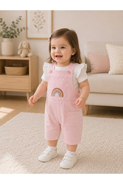 Isyis Baby Stylish Embroidered Strap Salopet