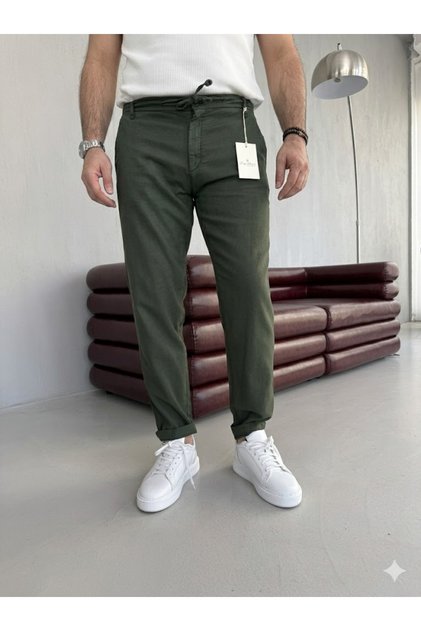 Ars Yaz Esi̇ni̇si̇: Special Textured Fabric, Side Pocket and Rope Detail, Elastic Waist, Stylish Slim Fit Men's Pants