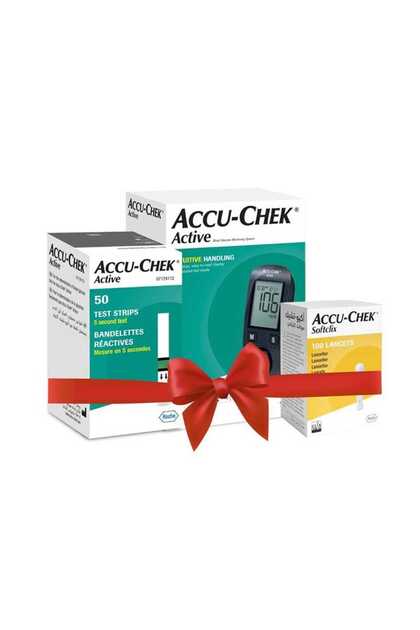Active Blood Glucometer+50 Strips+100 Lancet