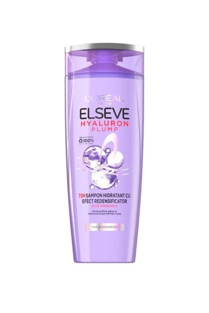Elseve Hyaluron Plump 72h Sampon Hidratant Pentru Par Deshidratat, 400 ml