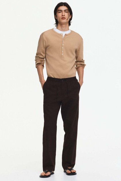 Regular Fit Linen-blend trousers