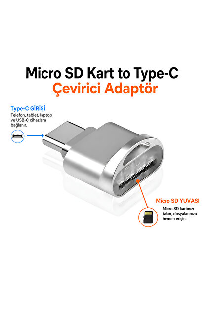 Ⅱ D Extreme CDS Dexmon Micro SD to Type-C Adaptör Hızlı Veri Aktarım Uyumlu