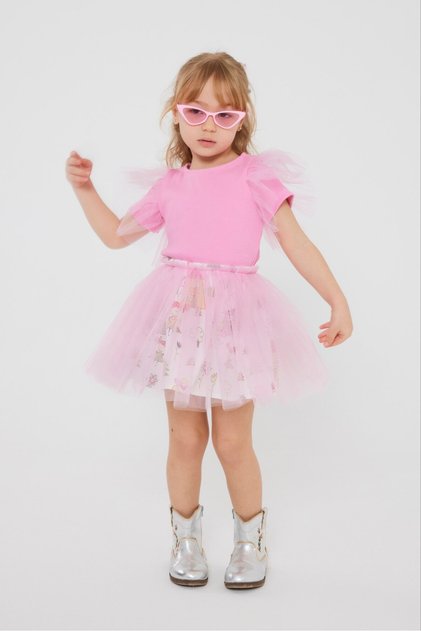 Pink Buckle Gift Dress Look Tutu Skirt Blouse
