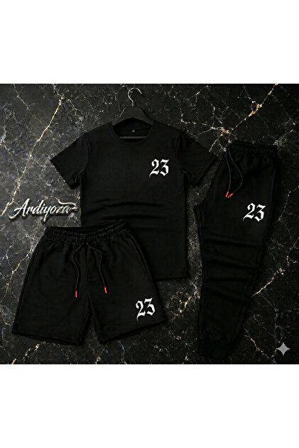 Printed Stylish 3-Piece Set (Shorts-Sweatshirt-T-Shirt)