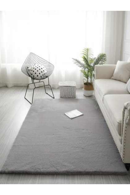 Covor Blanita Sufragerie/Dormitor, Model LOP 070, Antiderapant, Soft, Gri