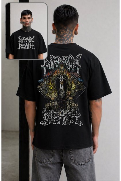 Unisex majica sa zadnjim printom Napalm Death, široka majica sa temom rok benda