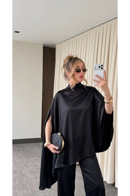 bella bluz pantolon takım zara saten yeni modell tasarım