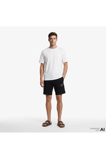 Monogram Sleep Short Erkek Siyah Üst Pijama