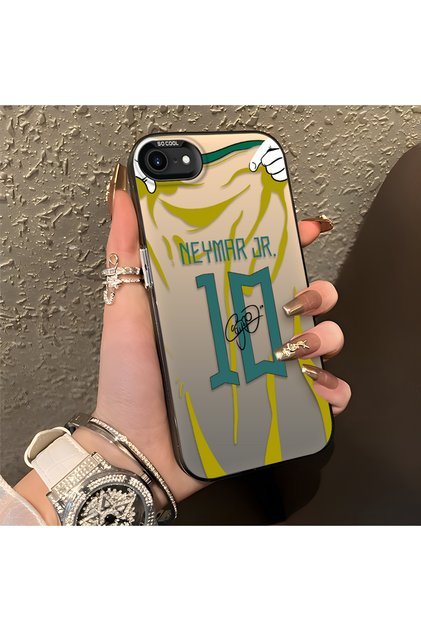 iPhone 8 Compatible Silicone Edge Hard Back Case Couple Phone Case with Neymar Pattern