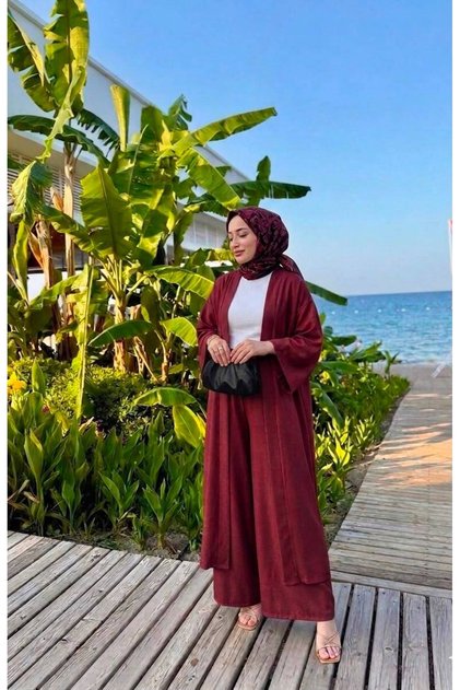 Sofia keten kimono pantolon takım