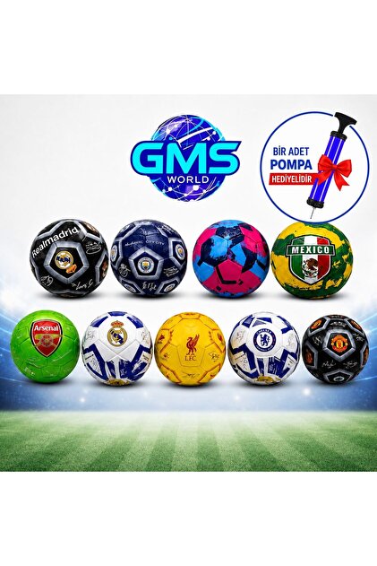 GMS WORLD 1 ADET 320 GRAM ÜLKELER DESEN FUTBOL TOPU / 1 ADET POMPA