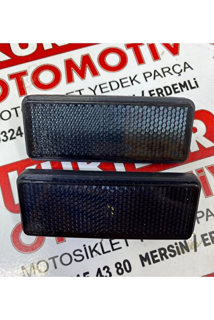 Motosiklet Uyumlu Reflektör Dikdörtgen 3.5cm x 9cm Koyu Gri