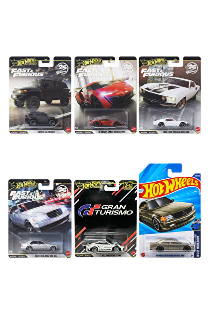 HOT WHEELS Premium 5'li Set+Uzun Kart Mercedes-Benz 560 Sec Amg