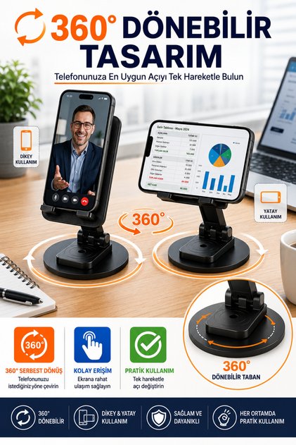 360 °   Rotatable Foldable Phone and Tablet Stand Desktop Holder Office Lecture Meeting Apparatus