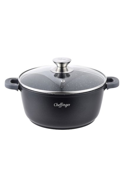 Oală cu interior marmorat și capac CF-DC20, 20 cm