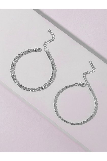 Silver Color Unisex Shavin and Burgu Combination Bracelet, Non-Tarnishing, Non-Allergenic, Daily Elegance