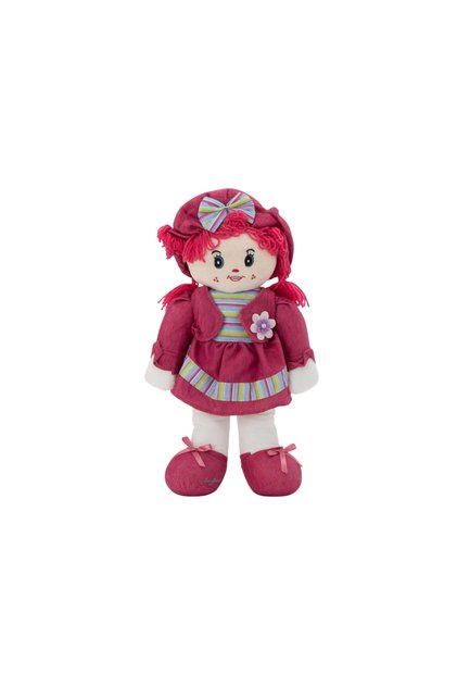 Büyük Boy Elbiseli Yumuşak Kız Oyuncak Sevimli Peluş Doğal Bez Bebek 45 cm