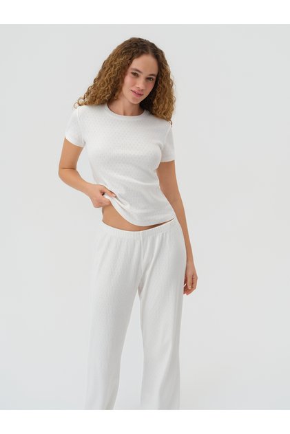 Lilly Beyaz Tişört Pantolon Takım