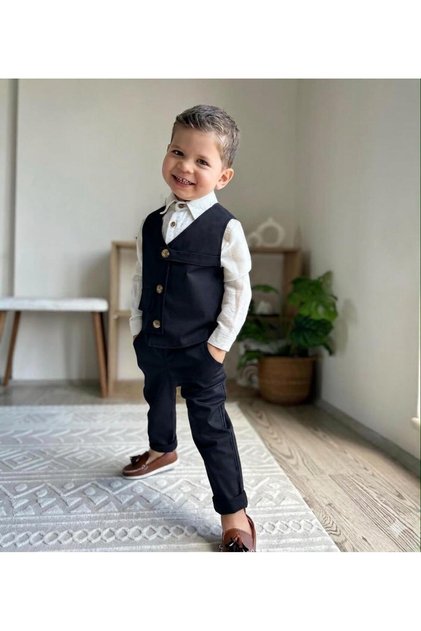 New Black 3-Piece Baby Kids Set 1-6 Years
