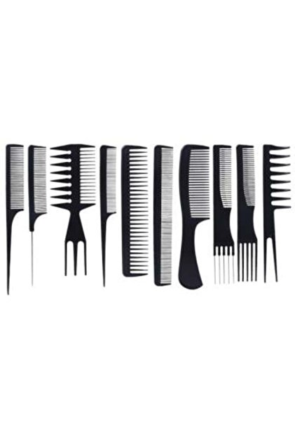 Hair System Black Combs Set - 10 Pieces