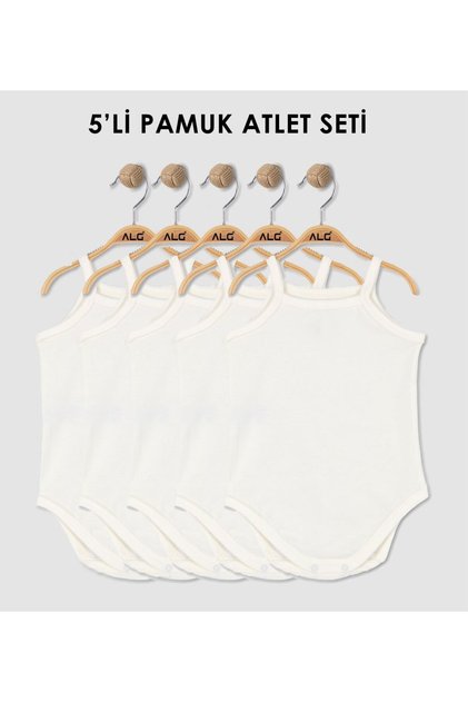Baby Girl's Strappy Tank Top with Snap Fasteners - White 100% Cotton