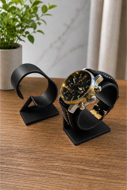 2-Piece Black Watch Stand – Desktop Watch Display Stand (3D Printing)