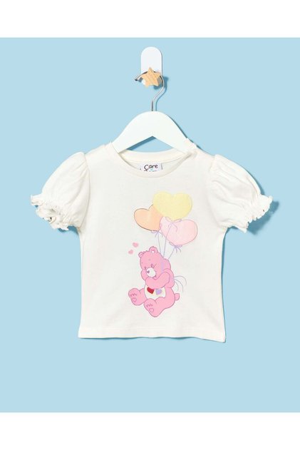 Infant Girls White Printed T-Shirt