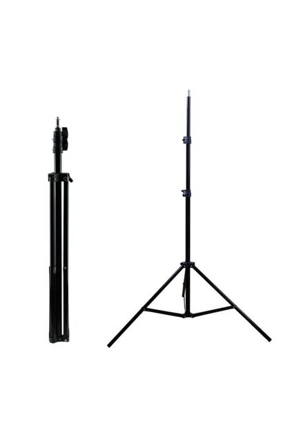 Trepied reglabil din aluminiu de 2m pentru cameră, telefon și lampă inelară, cu montură de 1/4 inch