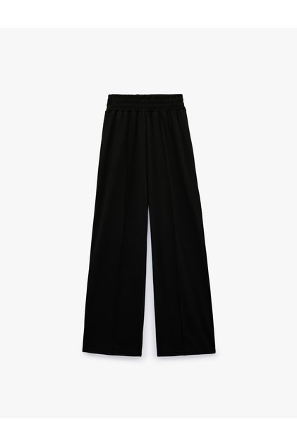 High Waist Wide Leg Sports Sweatpants with Pockets